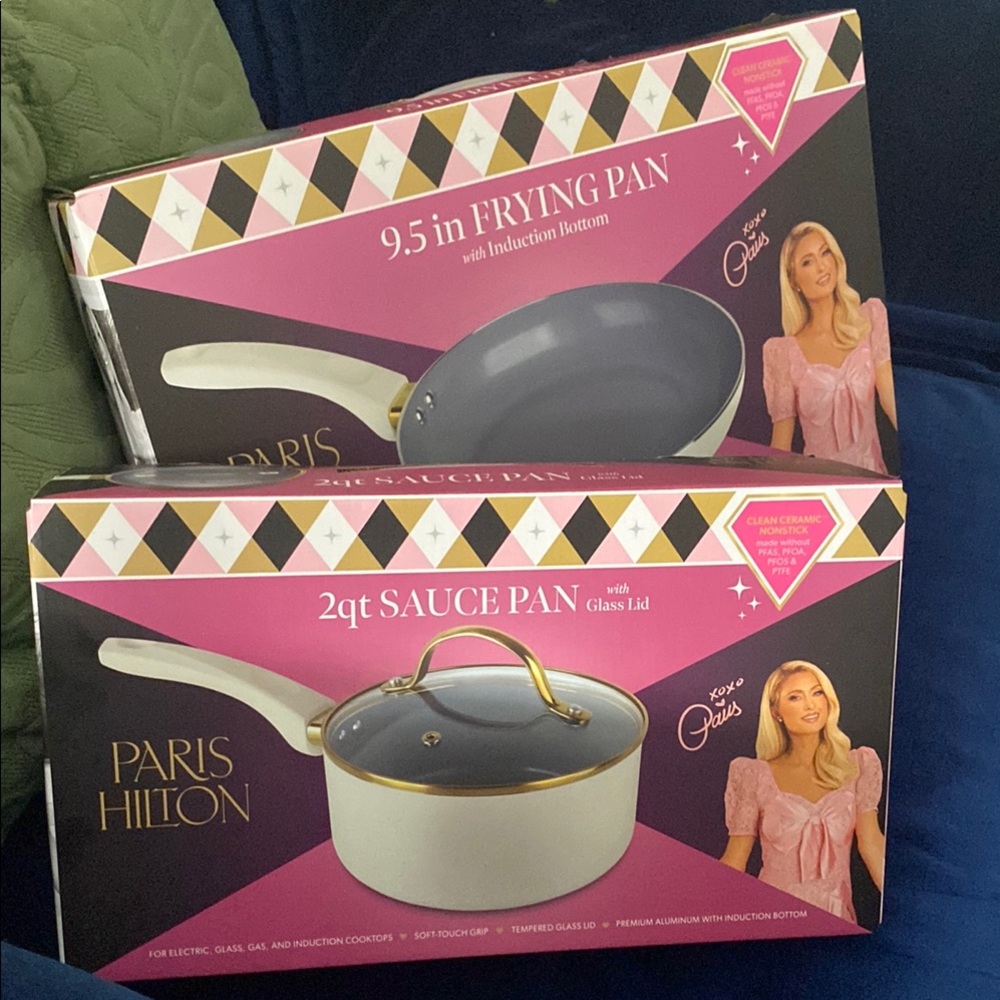 NIB 🥳 Paris Hilton Sauce Pan and Frying Pan